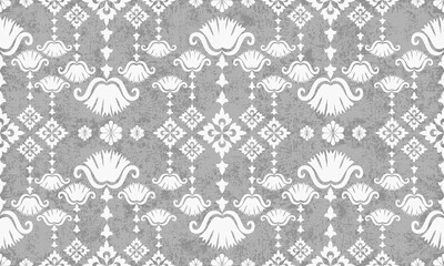 Obraz premium Ethnic oriental pattern traditional.Saree Sarong Motifs Ikat floral embroidery Seamless damask wallpaper pattern. Vintage background abstract design for texture, fabric, clothing, wrapping, decoration