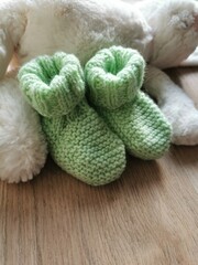 Chaussons layette bébé tricot  © ninon