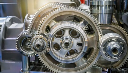 Fototapeta premium 기계의 내부 구조 기어와 피스톤