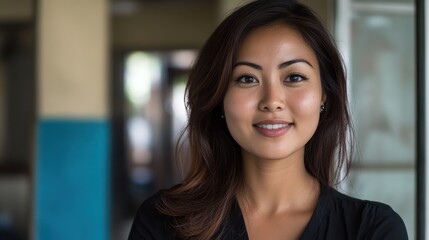Fototapeta premium An Asian entrepreneur guiding a diverse group of freelancers in building sustainable careers in developing countries through remote work.