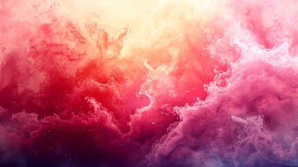 Obraz premium Dreamlike cosmic clouds swirl in vibrant hues over a distant galaxy at twilight