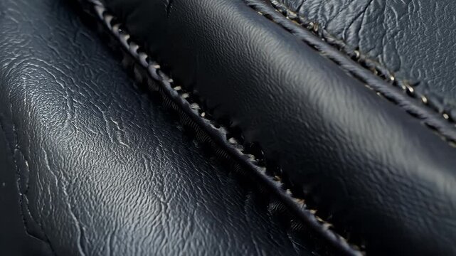 slow tilt view dark real leather textures stitches featured modern footwear highlighting craftsmanship quality closeup footage captured 4K UHD furniture detail fabric luxury stylish
