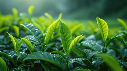 Fresh tea bud and leaves in Tea plantations