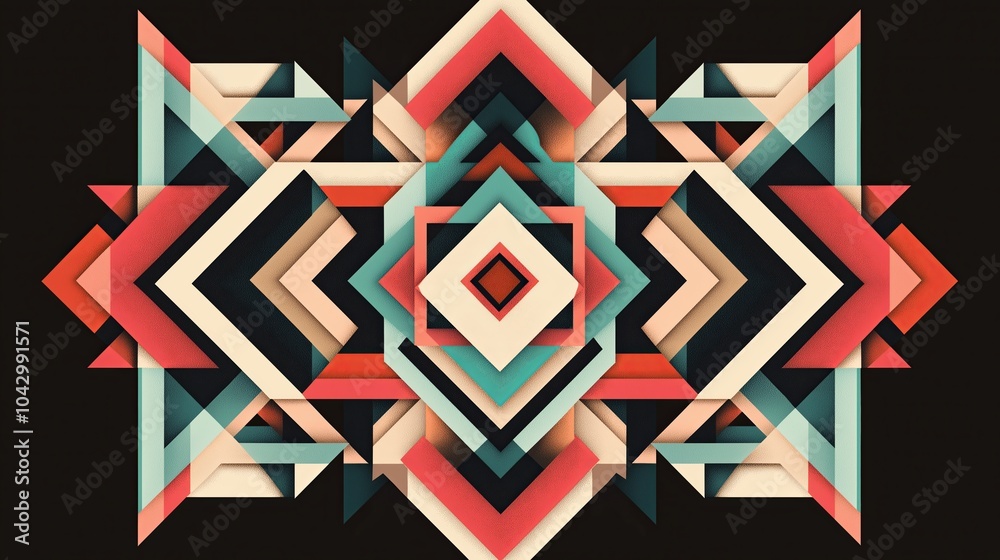 Poster A geometric pattern with a calming color palette