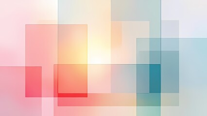 Geometric abstract background with overlapping coral and mint rectangles in soft pastel tones