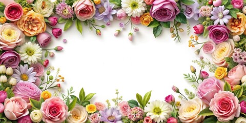 Extreme close-up of a celebratory floral frame designed for special occasions