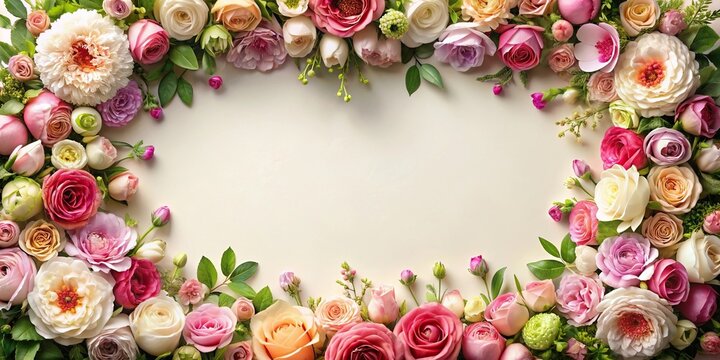 Extreme close-up of a celebratory floral frame for special occasions