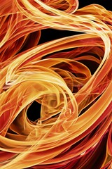 Intense Roaring Flames in Motion &ndash; Vibrant, Isolated Fire Close-Up