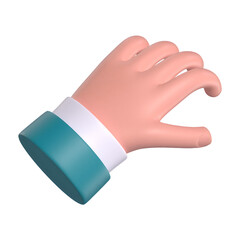 Grab hand gesture cartoon icon 3d illustration