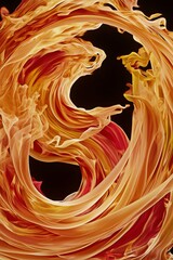 Intense Roaring Flames in Motion &ndash; Vibrant, Isolated Fire Close-Up