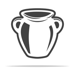 Clay pot vase with handles icon transparent vector isolated