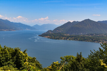 Lake Maggiore in Italy with Mountain Backdrop