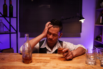 Barman pouring whiskey whiskey glass beautiful night