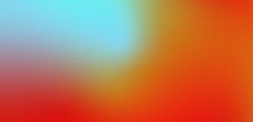 Obraz premium Sky blue, red and orange noise gradient background, header backdrop banner design