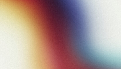Smooth color wave grainy backdrop design, magenta red blue white noisy soft color flow gradient, website header, cover, banner, poster, copy space.
