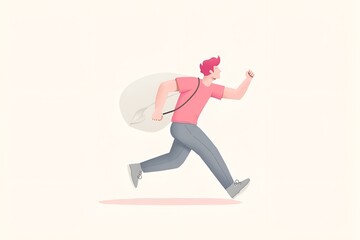Running Person with a Bag