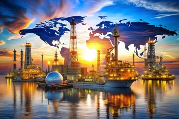 Fototapeta premium Oil price increase and crude oil, emphasizing the strategic management of oil reserves