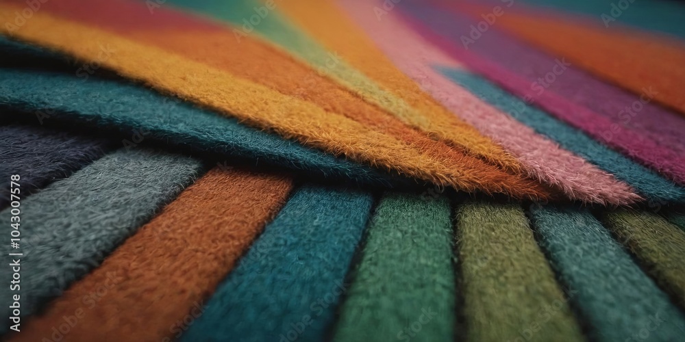 Poster a colorful carpet with stripes of different colors