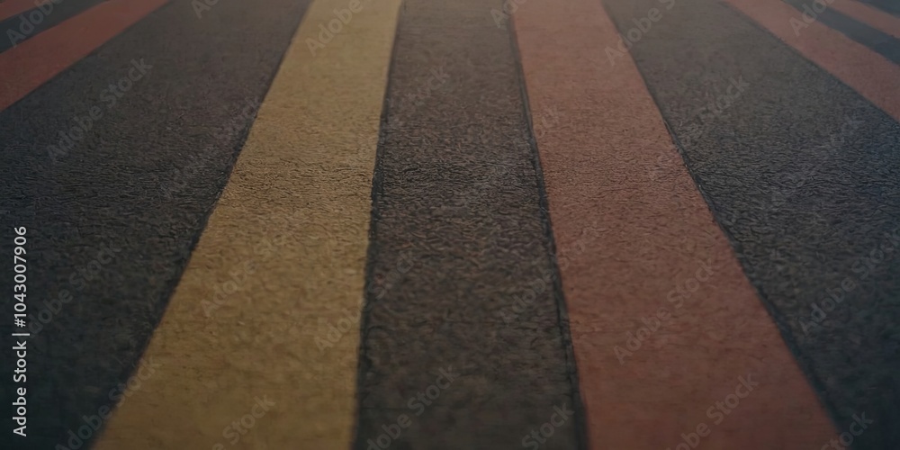 Poster a close up of a road with a stripe of yellow on it