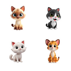 Fototapeta premium set of cats