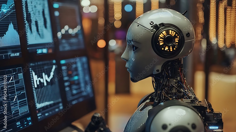 Fototapete Exploring the future of finance how algorithmic trading robots and ai systems are revolutionizing market dynamics