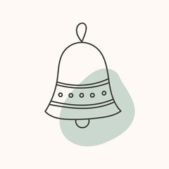 Christmas bell drawing. Perfect for Christmas and New Year designs.