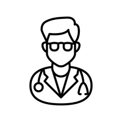 Therapist Outline Icon, Vector illustration