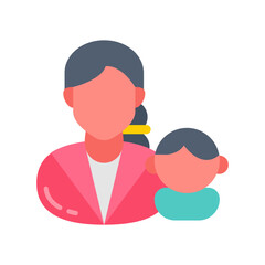 Pediatrician Flat Icons, Vector illustration