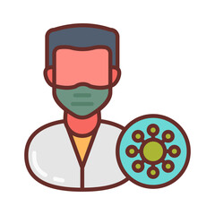 Epidemiologist Filled Icons , Vector illustration