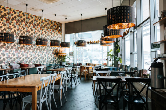 Interior of modern cafe