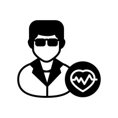 Cardiologist Glyph Icon, Vector illustration