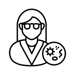 Parasitologist Outline Icon, Vector illustration