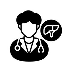 Hepatologist Glyph Icon, Vector illustration