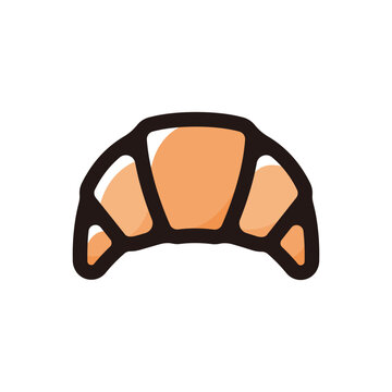 recommend clip art: Croissant outline icon for graphic design, apps and websites