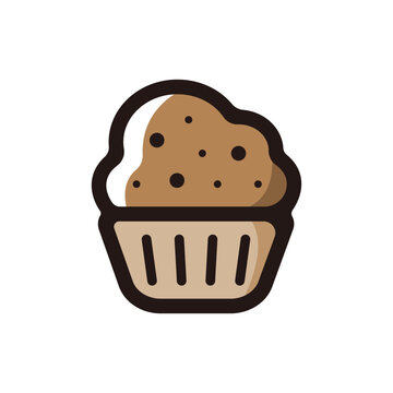 recommend clip art: Muffin outline icon for graphic design, apps and websites