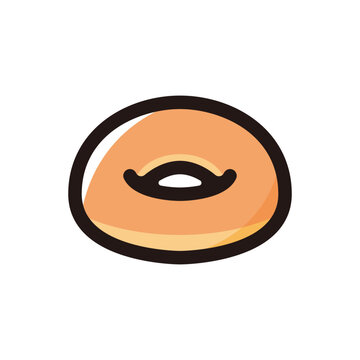 recommend clip art: Bagel outline icon for graphic design, apps and websites
