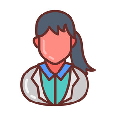 Lady Doctor Filled Icons , Vector illustration