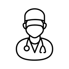 OT Staff Outline Icon, Vector illustration