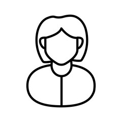 Female Doctor Outline Icon, Vector illustration