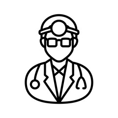 Orthopedic Surgeon Outline Icon, Vector illustration