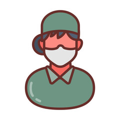 Nursing Assistant Filled Icons , Vector illustration