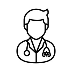 Social Worker Outline Icon, Vector illustration