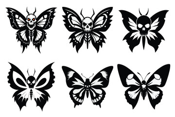Skull and Butterfly Wings Design Representing Life, Death, and Dark Mystical Themes Bundel