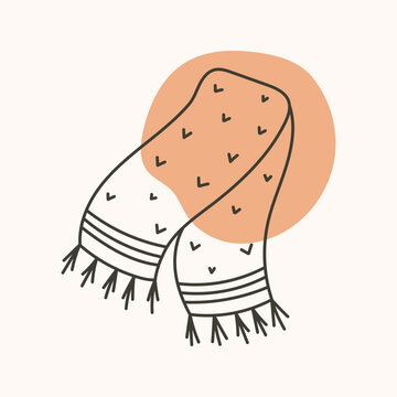 recommend clip art: Knitted scarf doodle icon. Good for Christmas or Winter designs.