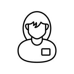 Medical Student Outline Icon, Vector illustration