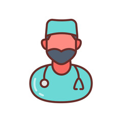 Male Nurse Filled Icons , Vector illustration