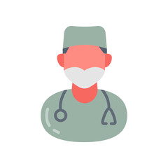 Male Nurse Flat Icons, Vector illustration