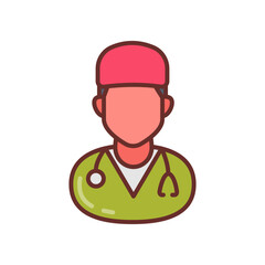 Medical Librarian Filled Icons , Vector illustration