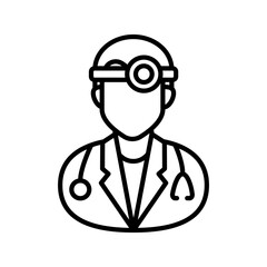 Dental Hygienist Outline Icon, Vector illustration