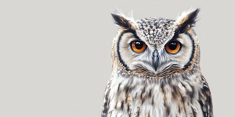 Naklejka premium Detailed Illustration of a Realistic Owl